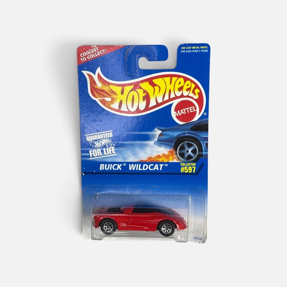 Hot Wheels Buick Wildcat Red Collector #597 Vintage 1996 Die-Cast Mattel 18366